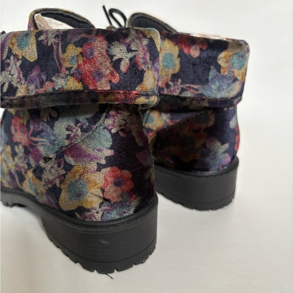 Madden Girl Floral Combat Boots - Black and Multicolor - Picture 6 of 16